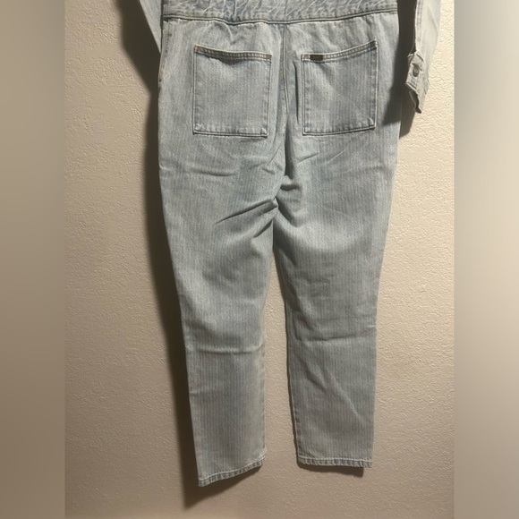 NEW free people Lee Vintage Modern Union Alls Coveralls Jumpsuit Light Wash - Picture 13 of 13